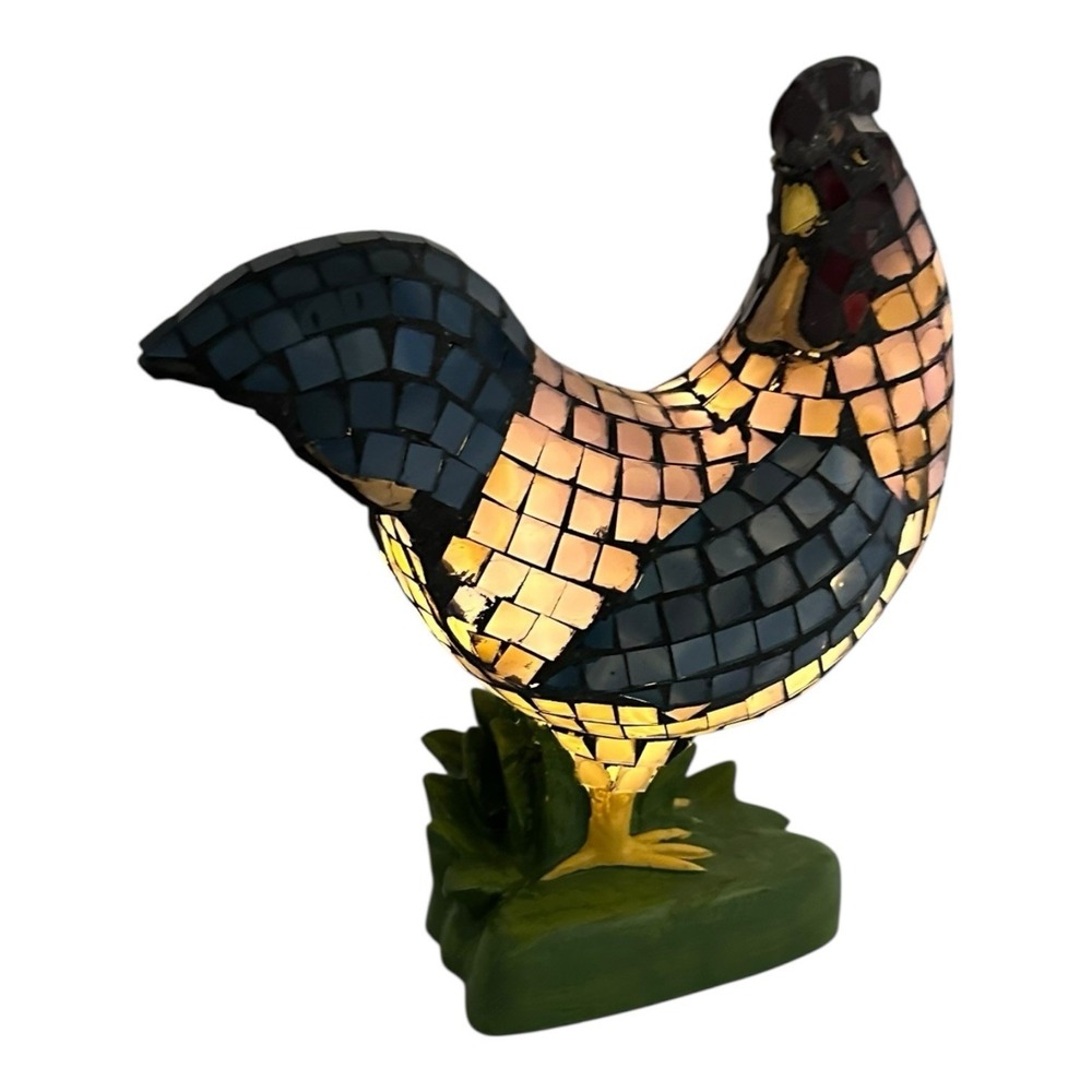 Valerie Parr Hill Illuminated Mosaic Rooster Accent Light Farmhouse Decor *See